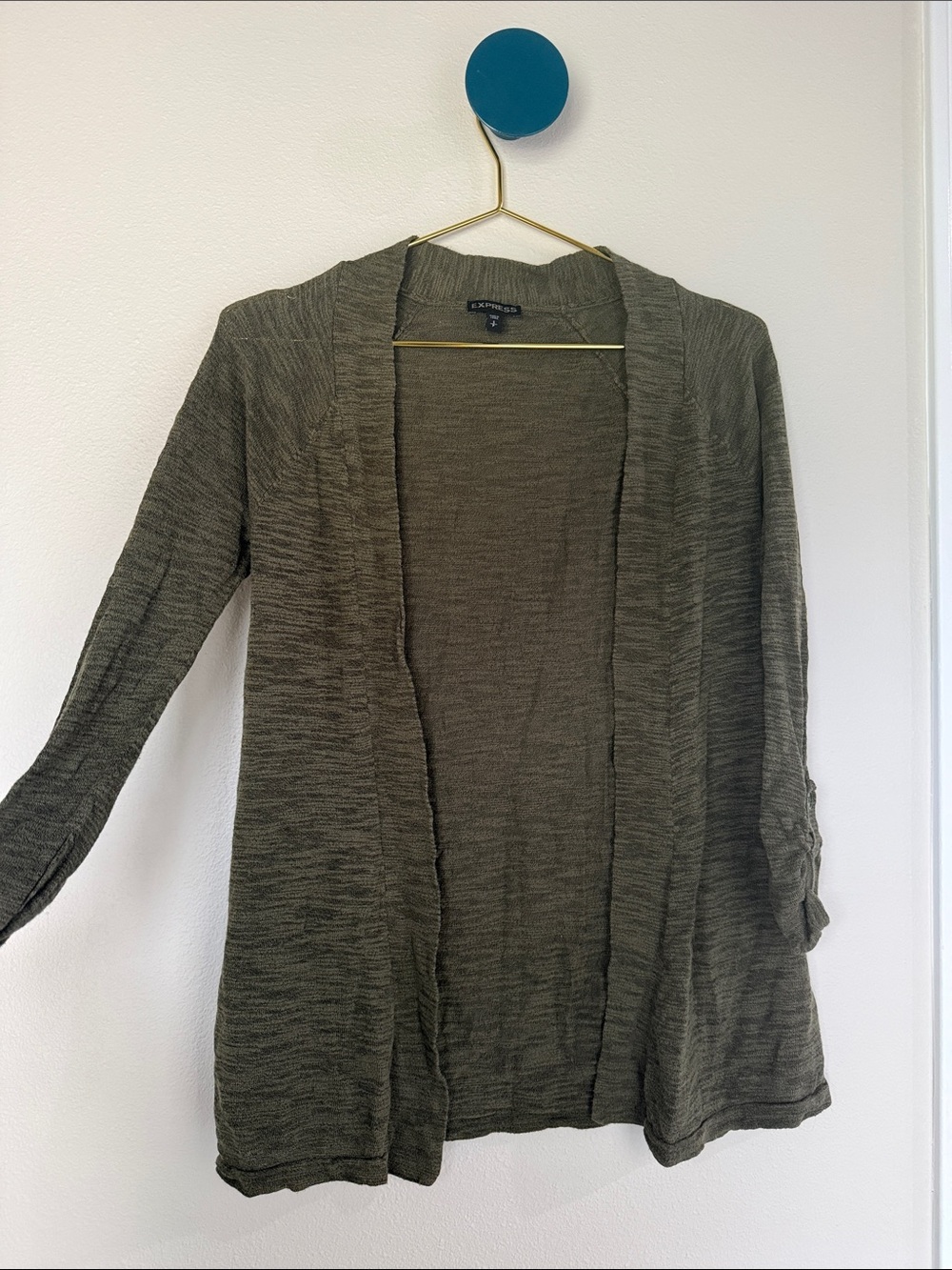 Open-Front Olive Green Women’s Cardigan by Express